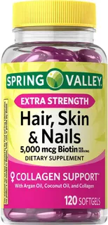 Suplemento Para El Cabello, La Piel Y Las Uñas Spring Valley Sabor Ssoftgel