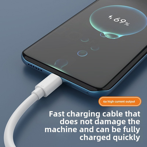 Carga Súper Rápida Tipo C De 6 A, 2 M, Usb C De Carga Rápida