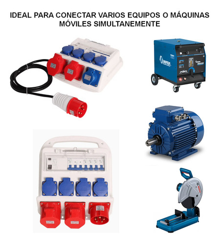 Clavija Ploga Industrial Aerea Azul 2p+t 125a 220v