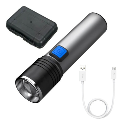 Linterna Led Zoom Recargable Potente 800 Lm Usb Aluminio