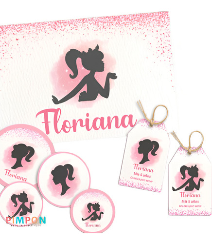 Kit Imprimible Silueta Barbie - Personalizado