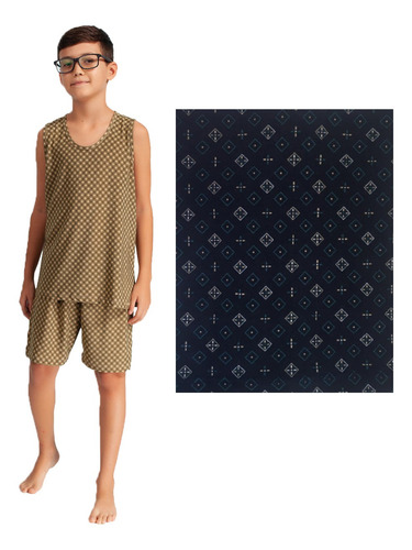 Imagem 1 de 1 de Pijama Camiseta Regata Infantil Masculino Liganete Menino