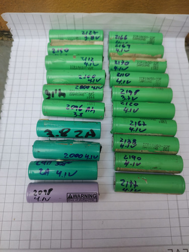 25 Baterias 18650 Amperagem De 1,9 Ah A 2,1 Amperes Testada