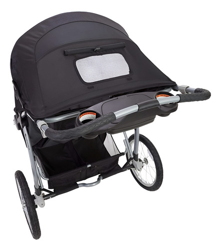 Carreola Doble Gemelos Ruedas Grandes Plegable Gemelar Bebe Negro Plata
