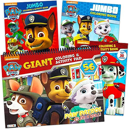 Paw Patrol Coloring - Activity Book 96pg - Conjunto De 4