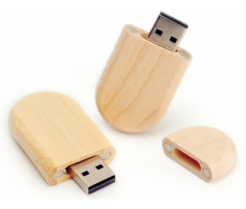 Memorias Usb Personalizada En Madera De 8gb Tipo Óvalo