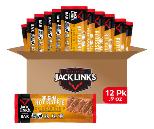 Jack Link's Barras De Carne, Pollo Asador, 12 Unidades, 0.28