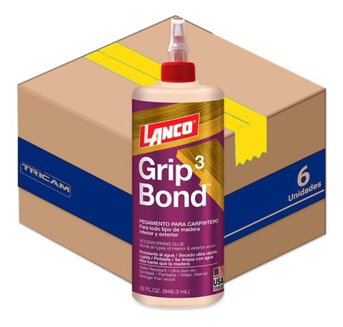Box | Grip Bond 3 1.0 Lt Lanco | Cola Fría Extra Firme