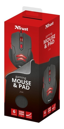 Imagen 7 de 8 de Mouse Gamer Trust Ziva 6 Botones + Pad Mouse Combo Envio