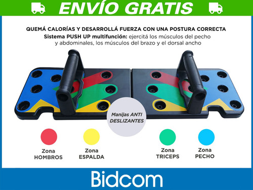 Imagen 3 de 9 de Sistema Para Flexiones De Brazo 12 En 1 Portable 300kg
