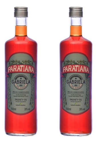 Kit 2 Cachaças Gabriela Cravo E Canela Paratiana 700 Ml