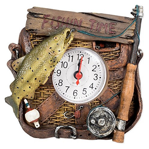 Reloj De Mesa Decorativo De   Fishin Time