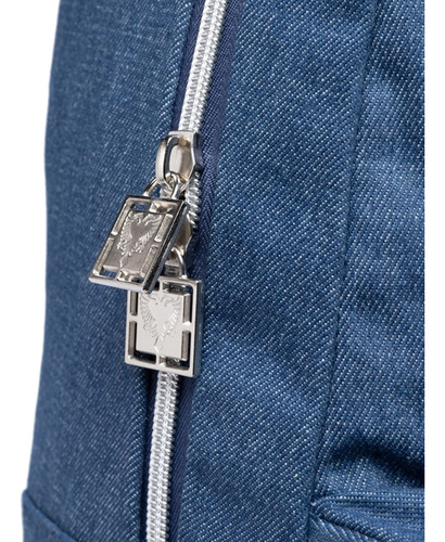 Mochila Bolsa Notebook Feminina Reforçada Faculdade Viagem Cor Azul Desenho Do Tecido Lisa