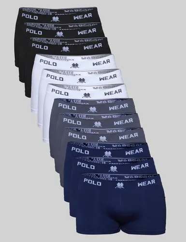 Kit 12 Cuecas Boxer Polo Wear Masculino Microfibra Liso