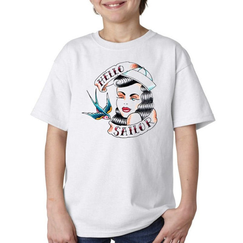 Remera De Niño Hello Sailor Estilo Americano Marinero