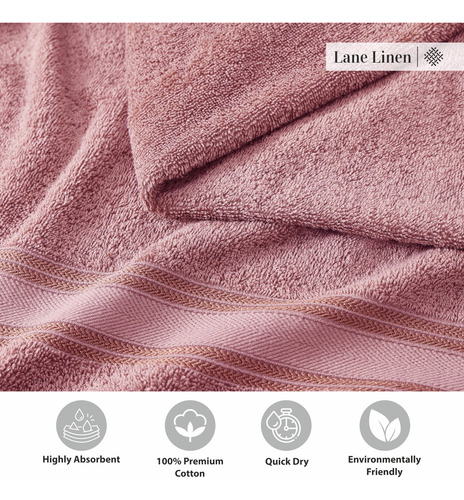 Juego De Toallas De Baño Lane Linen Luxury, 100% Algodón, 4