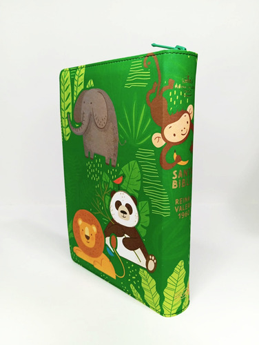 Biblia Interactiva Para Niños Rv1960 -con Cierre, Tela Verde
