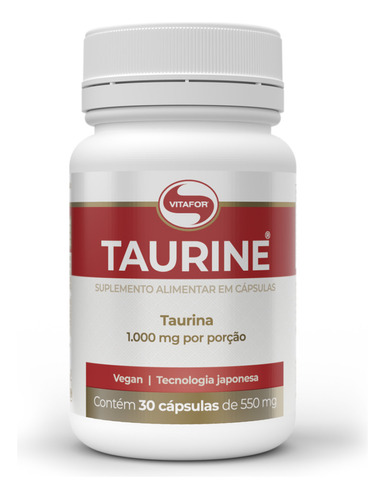 Taurine Vitafor 30 Cápsulas Sabor Without flavor