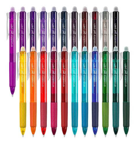 Bolígrafos De Gel Borrables Retráctiles De 22 Colores...