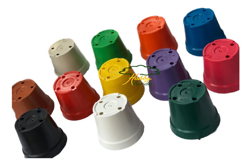 Imagem 7 de 8 de Vaso Plástico Pote 12 Colorido Cactos E Suculentas 20 Ud