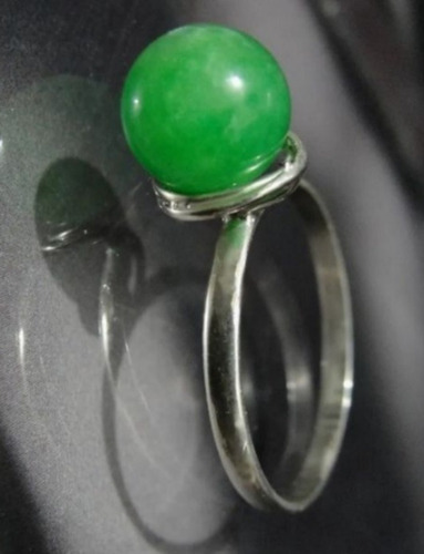 Imagem 2 de 4 de Pedras - Anel Pedra Jade Verde E Prata, Cód111a41