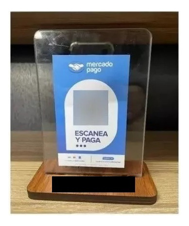 Porta Menu Qr Acrilico Con Base De Madera