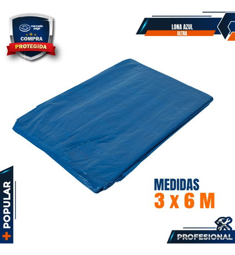 Lona 3.0 X 6.0 M, Azul, Ultra 41920