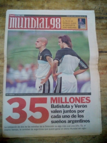 Clarín Deportivo Mundial 98 Lunes 8 De Junio De 1998 (m98)