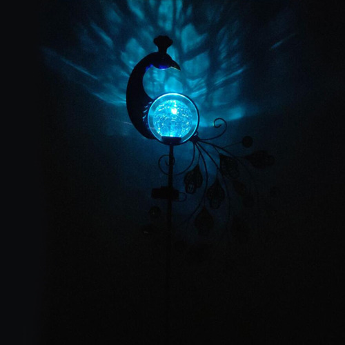 Luz Solar De Estaca Para Jardín De Pavo Real Luces Solares