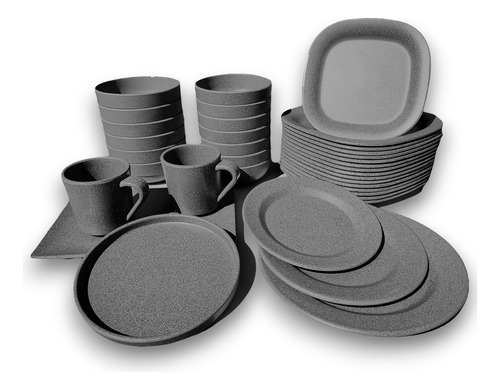 Plato Trinche 9 Gray Tavola 6 Pz