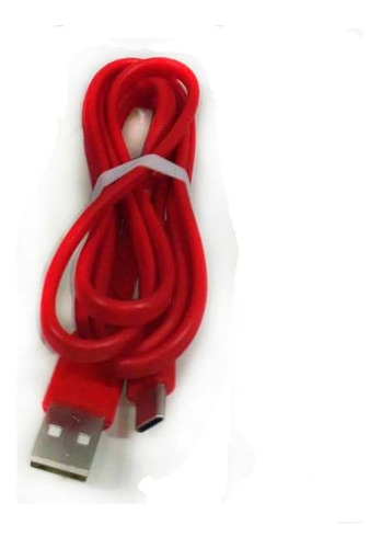 Cable Usb A Tipo C Reforzado Time Goma Color - S Color Rojo