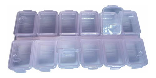 Pastillero Organizador 12 Compartimientos Manicura Cristales