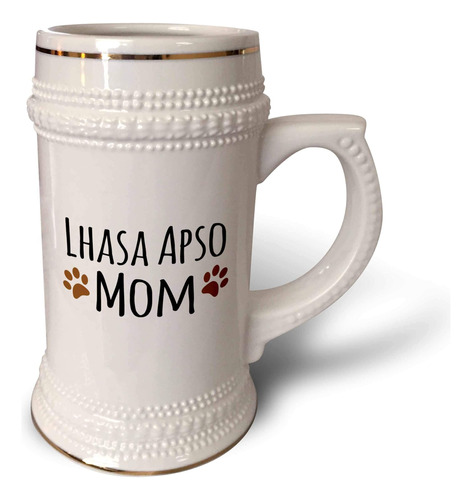 3drose Lhasa Apso Dog Mom Breed-muddy Brown Paw Prints-doggy