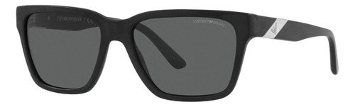 Anteojos De Sol Emporio Armani General Ea4177 Adulto, Diseño No Aplica Con Marco De Acetato Color Negro, Lente Gris Clásica, Varilla Negra