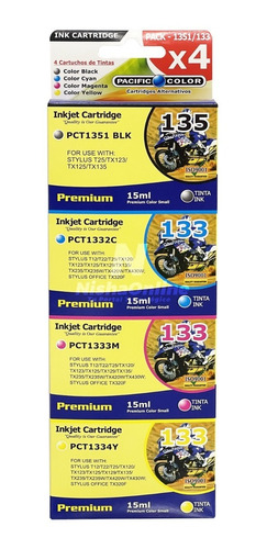 Pack 4 Cartuchos 135 Tintas Alternativas Para Epson T25 