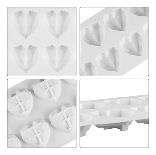 8 Cavidades Diamantes Amor Moldes De Silicona En Forma De De
