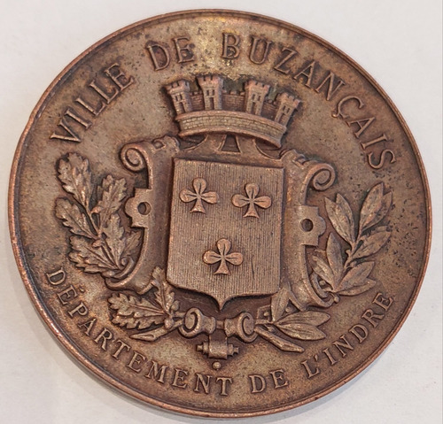 Medalla Ville De Buzancais Departement De Lindre France 