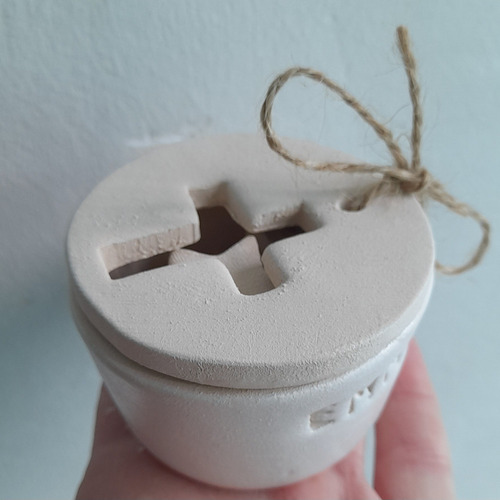 12 Souvenir Bautismo Personalizado Cerámica Perfumada