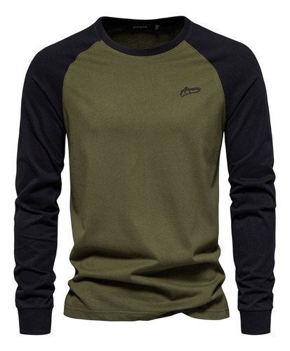 Camisetas Pactwork Casuales De Manga Larga Con Cuello En O P