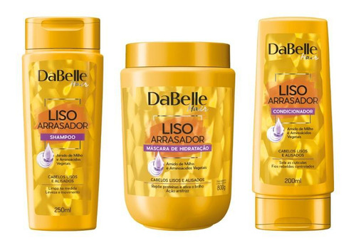 Kit Dabelle Liso Arrasador Shampoo+condicionador+mascara