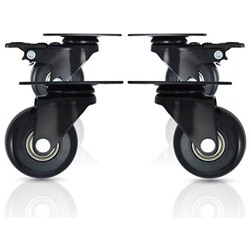  2 Swivel Caster Wheels With Safety Dual Locking And Po...