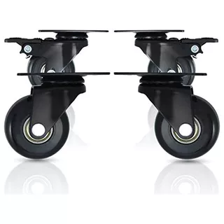 2 Swivel Caster Wheels With Safety Dual Locking And Po...