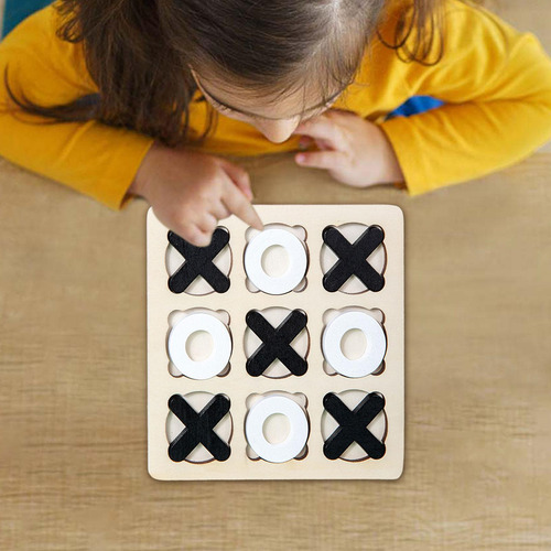 5 Juego De Mesa De Madera Tic Tac Toe, Juego De Estilo C