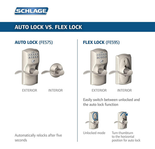 Schlage Fe595 Cam 505 Geo Camelot Keypad Entry With Flex-...