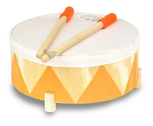 Tambor De Pie Eco Instrumento Musical Madera Con 2 Palillos