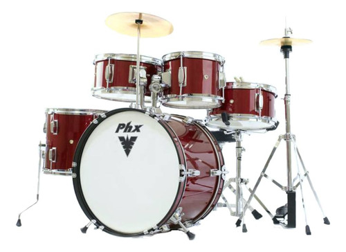 Bateria Acústica Infantil Phx Ds514c Bumbo 14 Polegadas Cor Vinho