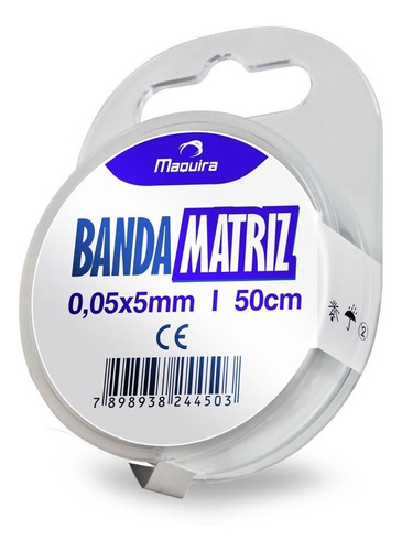 Banda Matriz De Acero Maquira X3 Metros 0.5mm Odontología