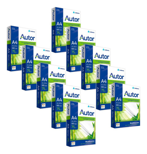 Resma Autor A4 Multifunción De 5000 Hojas De 80g 10u Blanco