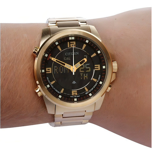 Relógio Citizen World Time Anadigi Gmt Tz10155u / Jn5002-50e