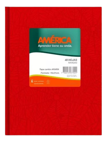 Cuaderno America 16x21 Cm Tapa Dura Forrado 42 Hojas X1